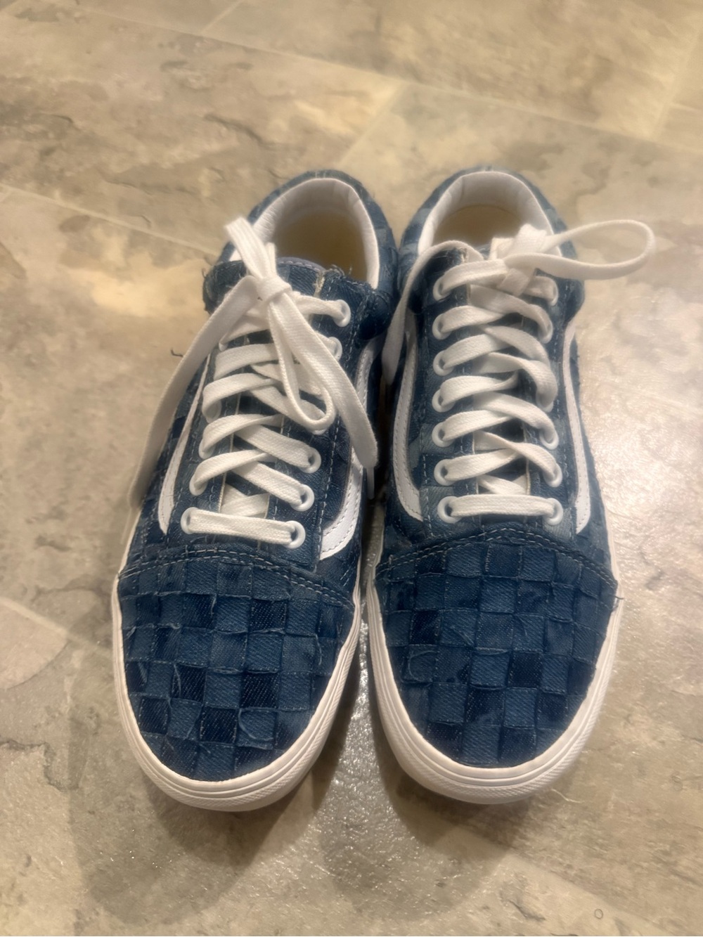 Vans Unisex  Woven Blue Canvas Old Skool Sneakers